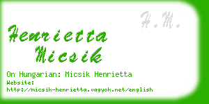 henrietta micsik business card